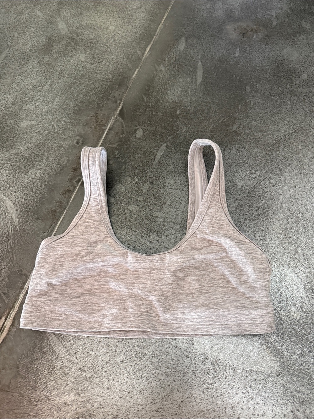 ALO Yoga Heather Light Gray Scoop Bralette